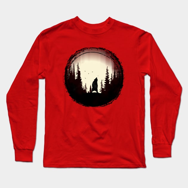 Red Forest Long Sleeve T-Shirt by Bongonation